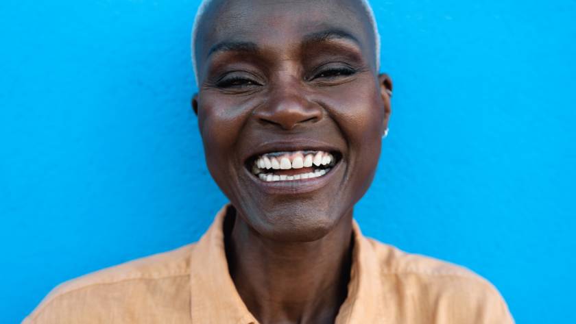Happy African woman portrait